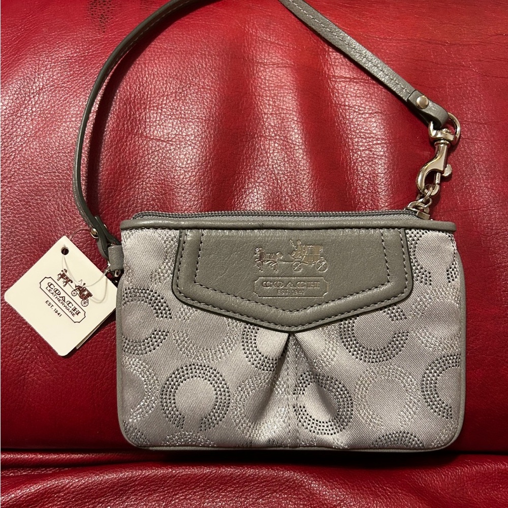 Coach Silver & Grey Madison Wristlet
